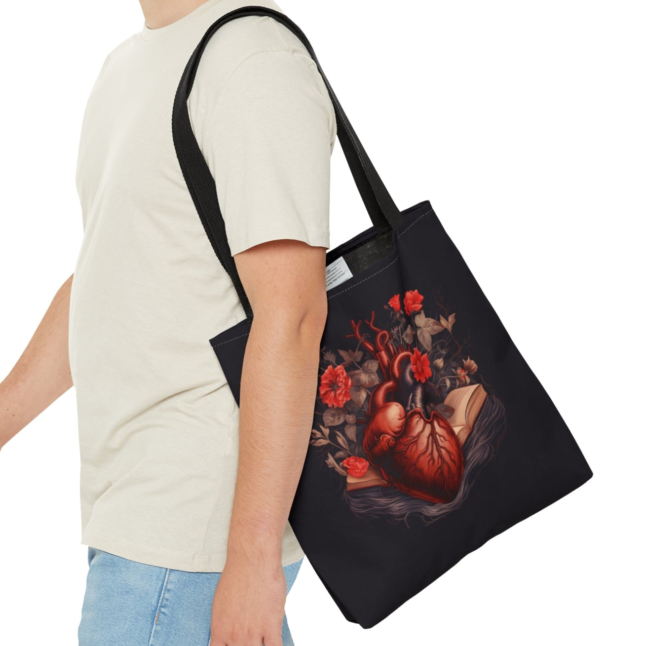 Readers Heart Medium Tote Bag, Book Lovers Tote, Readers Tote, Bookshopping, Bookstore Visits, Romance Readers, Bookish Tote