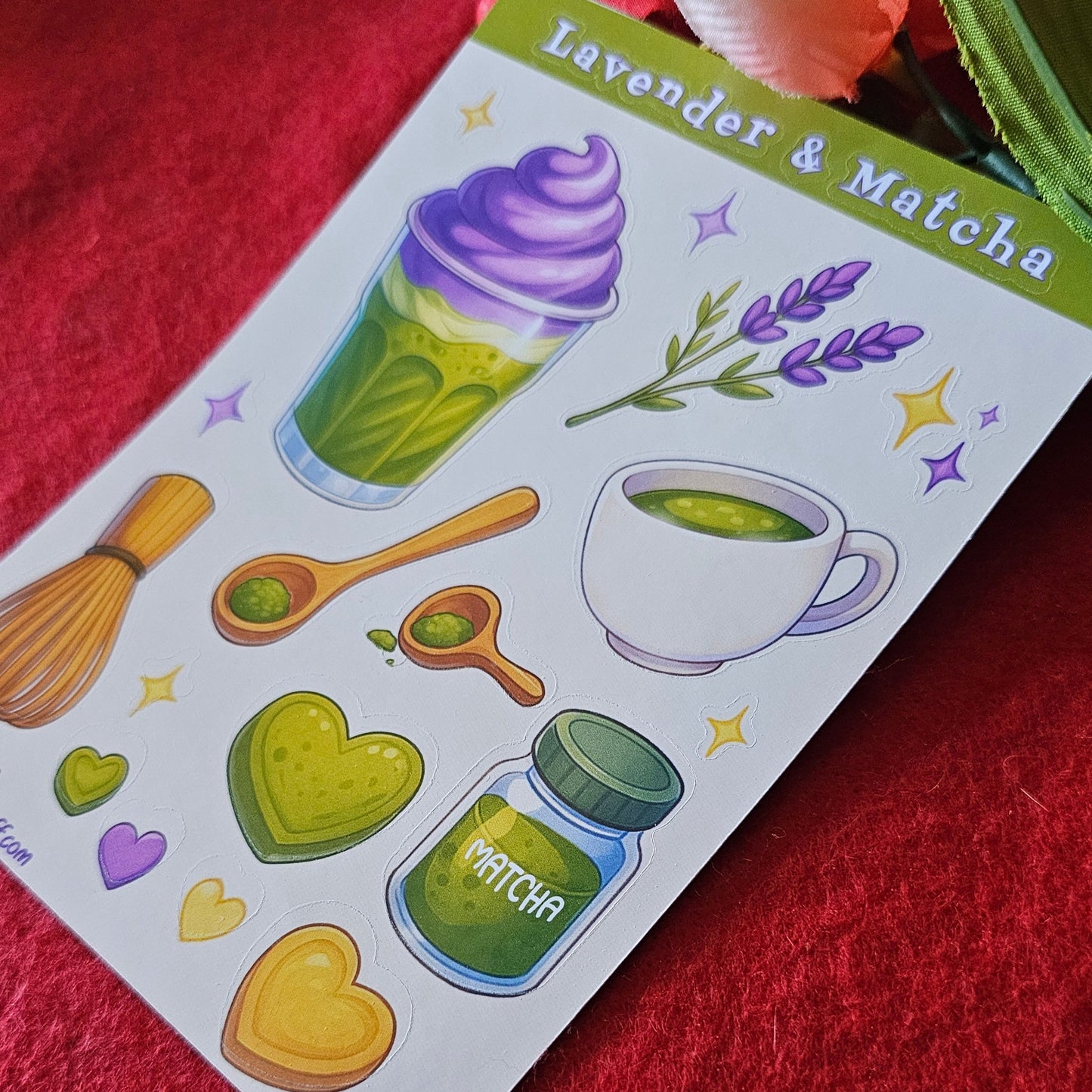 Lavender Matcha Sticker Sheet