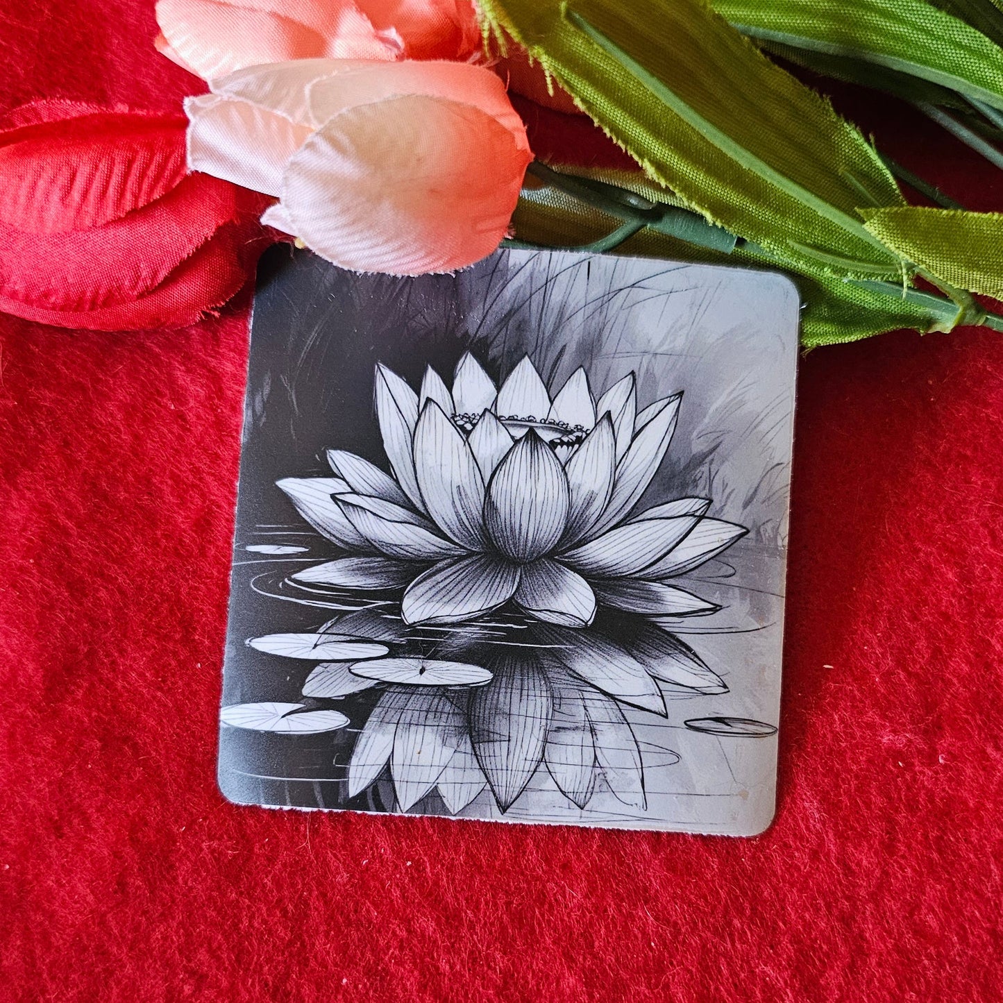 Hand-drawn Lotus Clear Vinyl Sticker