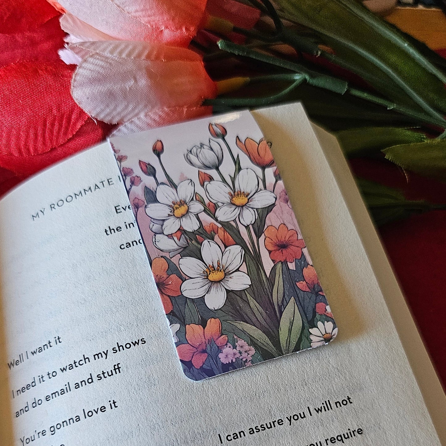 Fall Flowers Magnetic Bookmark