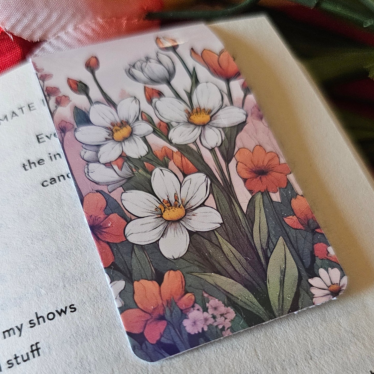 Fall Flowers Magnetic Bookmark