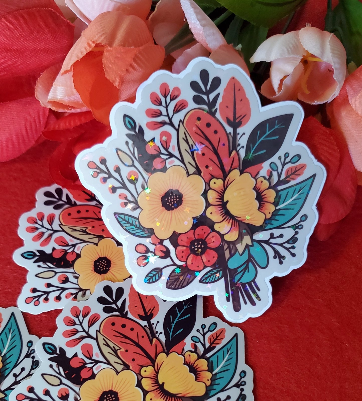 Fall Boho Bouquet Vinyl Sticker