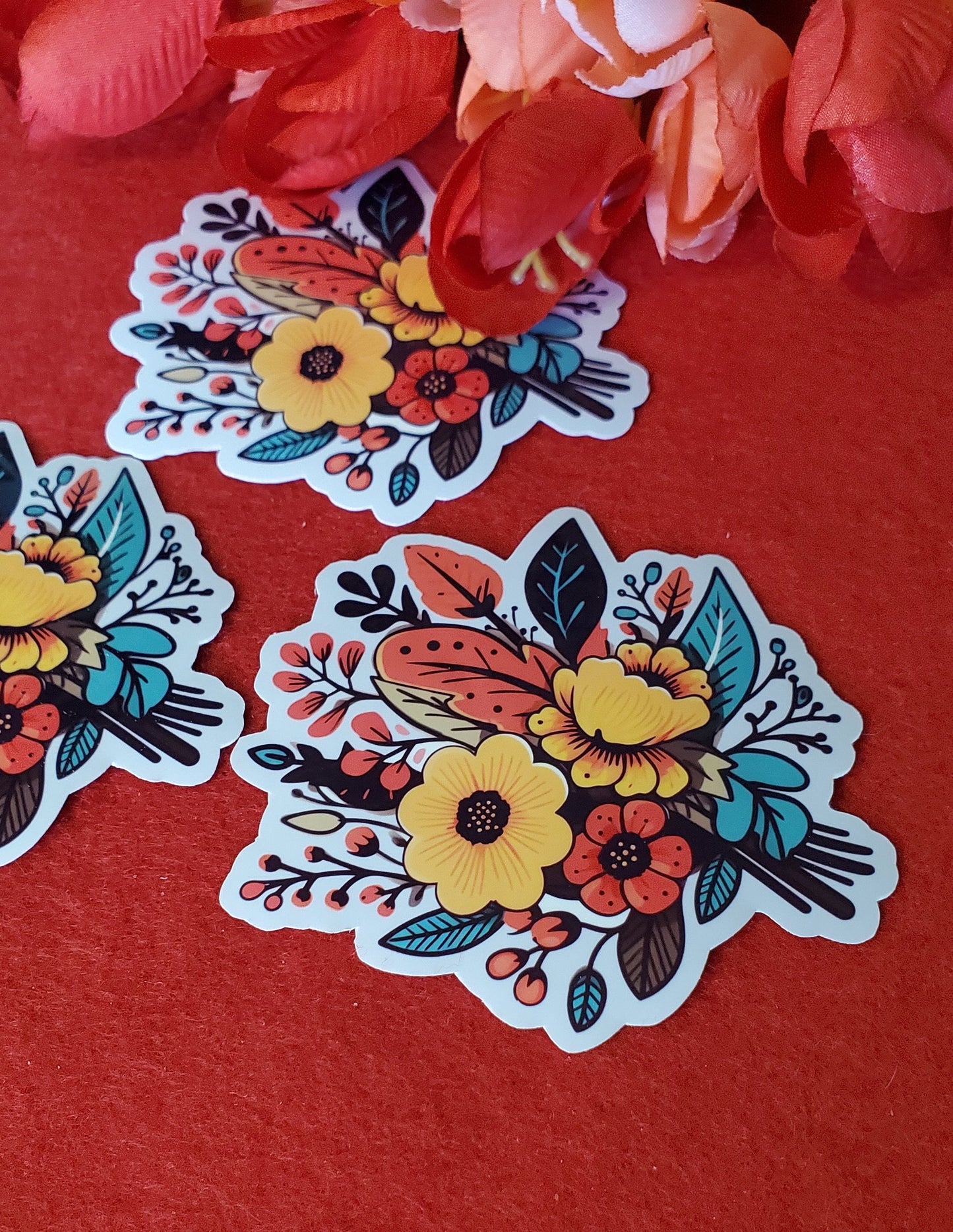 Fall Boho Bouquet Vinyl Sticker