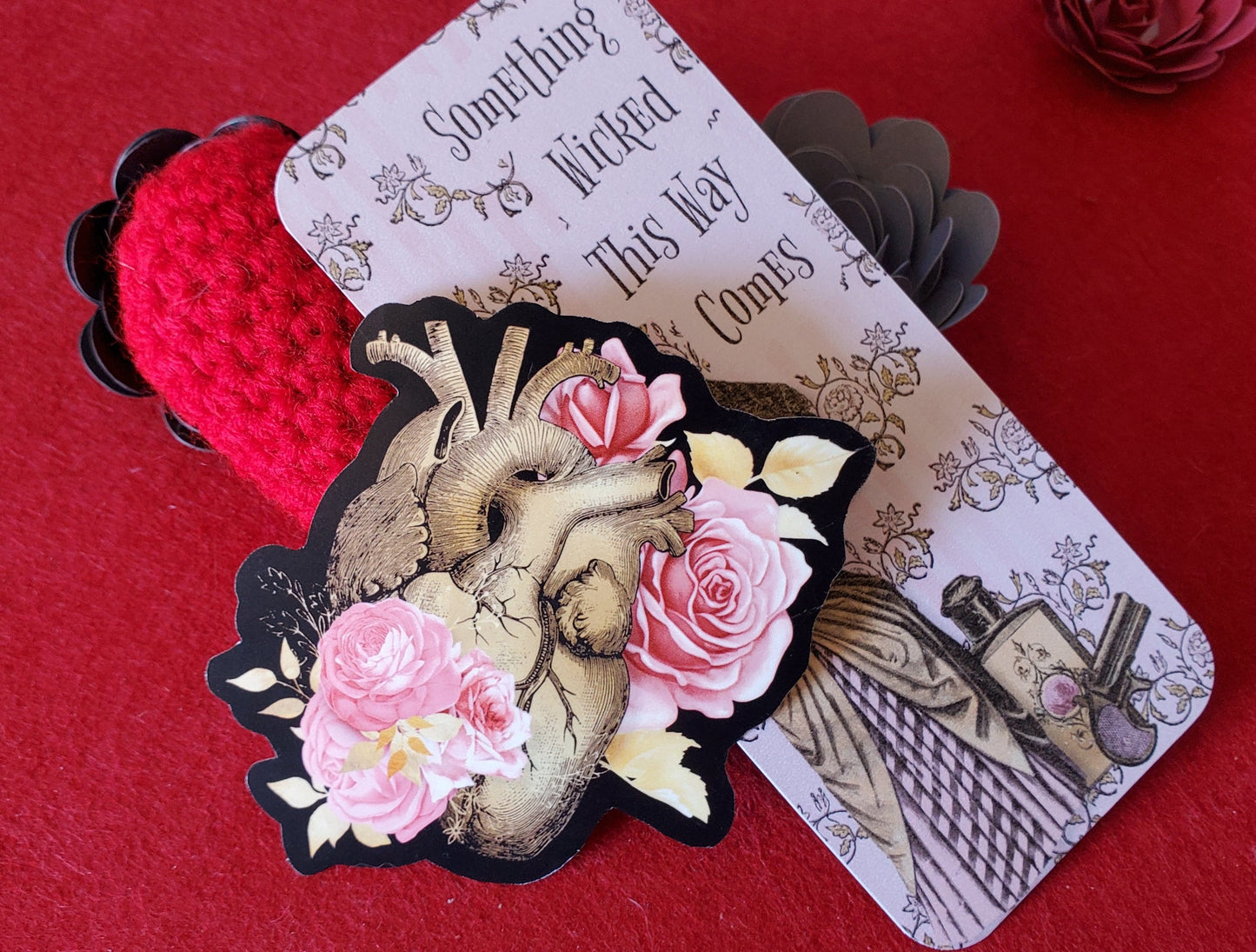 Dark Heart Sticker Set, Bookmark Set