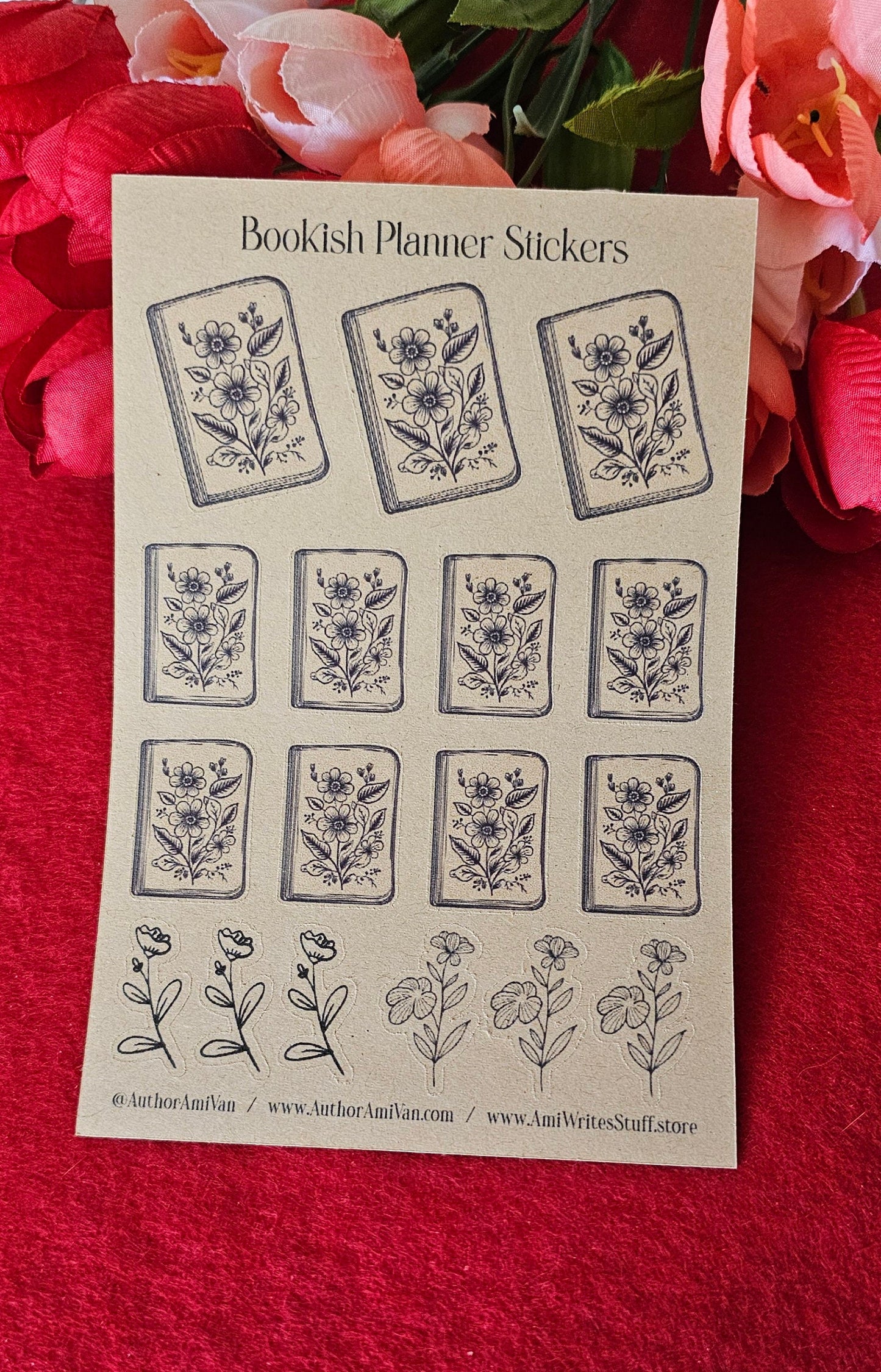 Bookish Planner Sticker Sheet, Floral