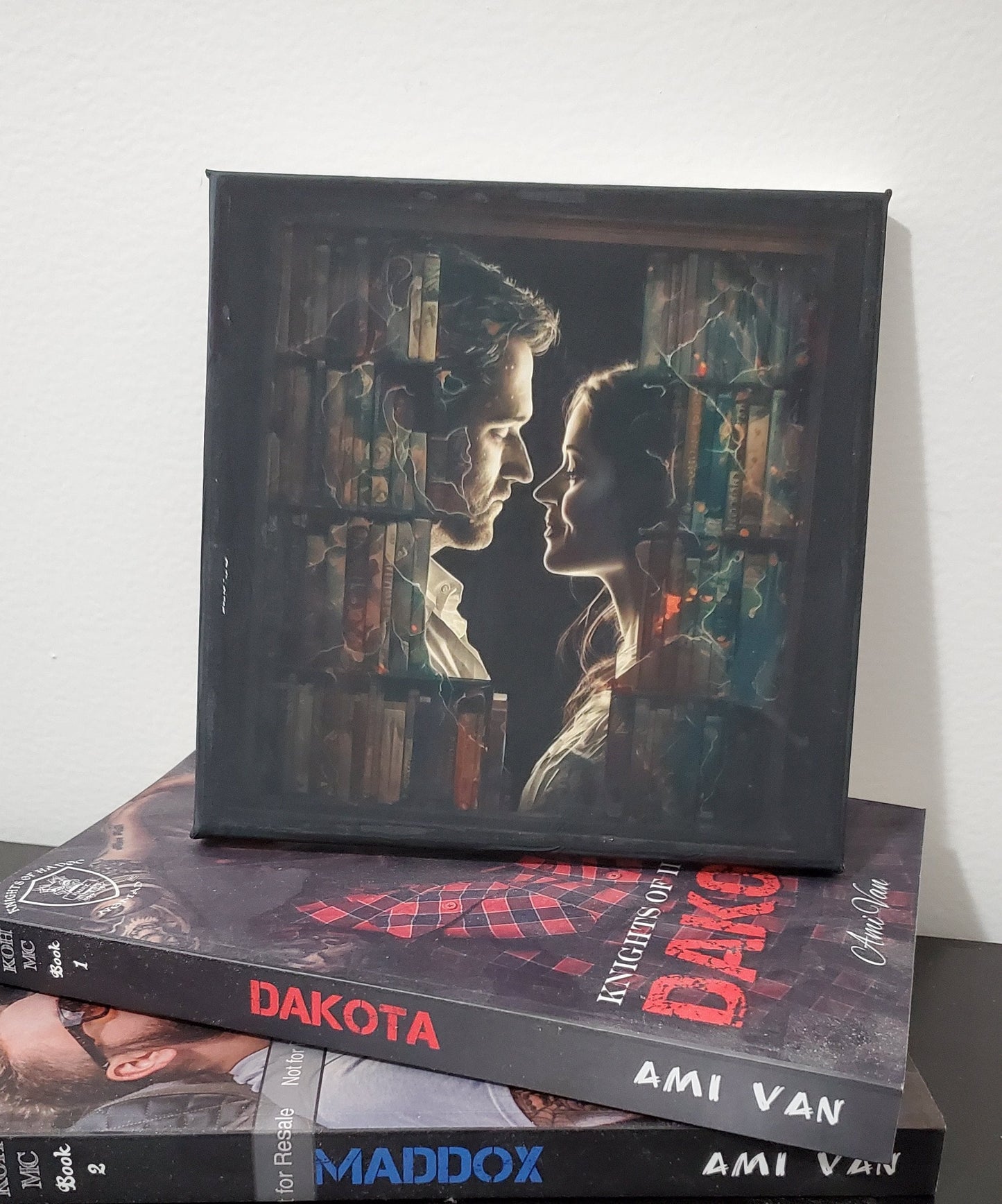Always You Printed Canvas Bookshelf Prop