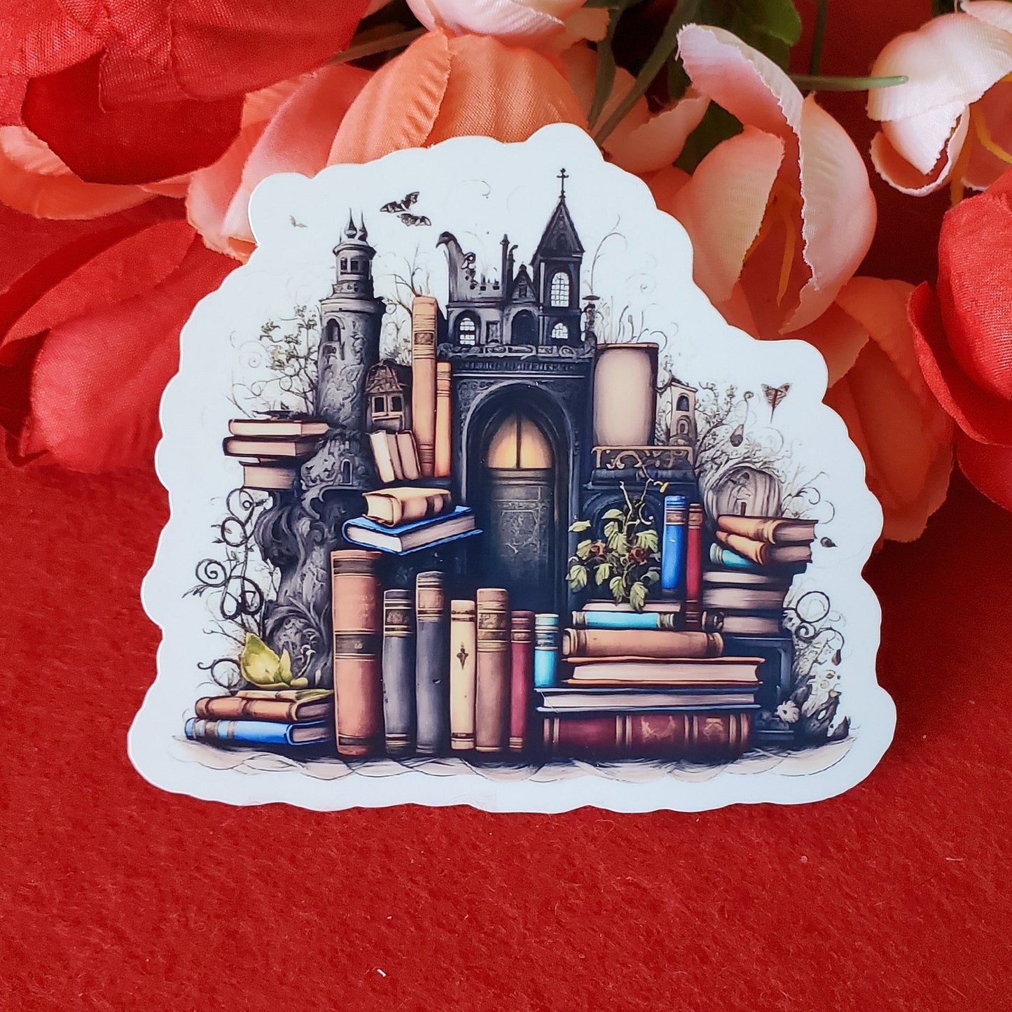 Dark Books in Dream Castles Vinyl Sticker