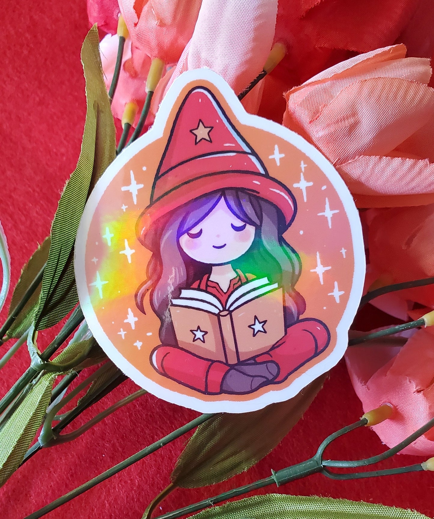 Reading Witchling Iridescent Vinyl Sticker