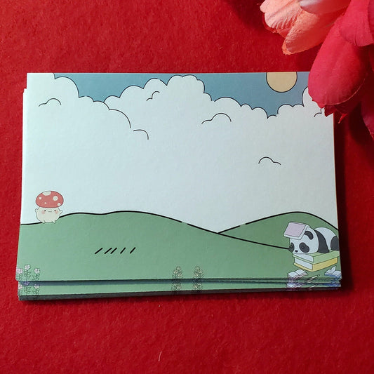 Kawaii Reading Panda Notecards