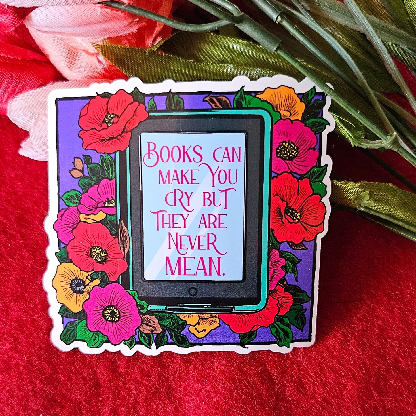 Books Aren't Mean Vinyl Sticker