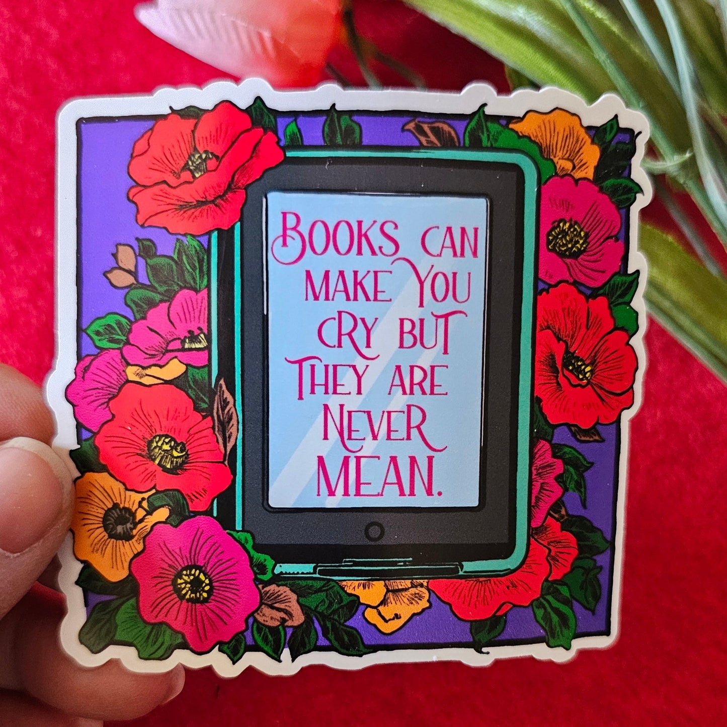 Books Aren't Mean Vinyl Sticker