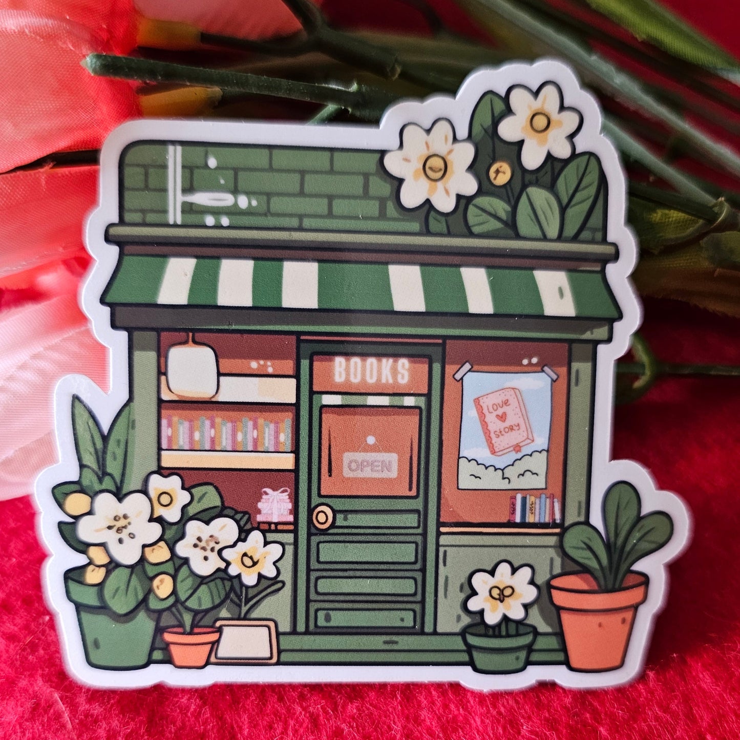 Spring Bookstore Vinyl Sticker