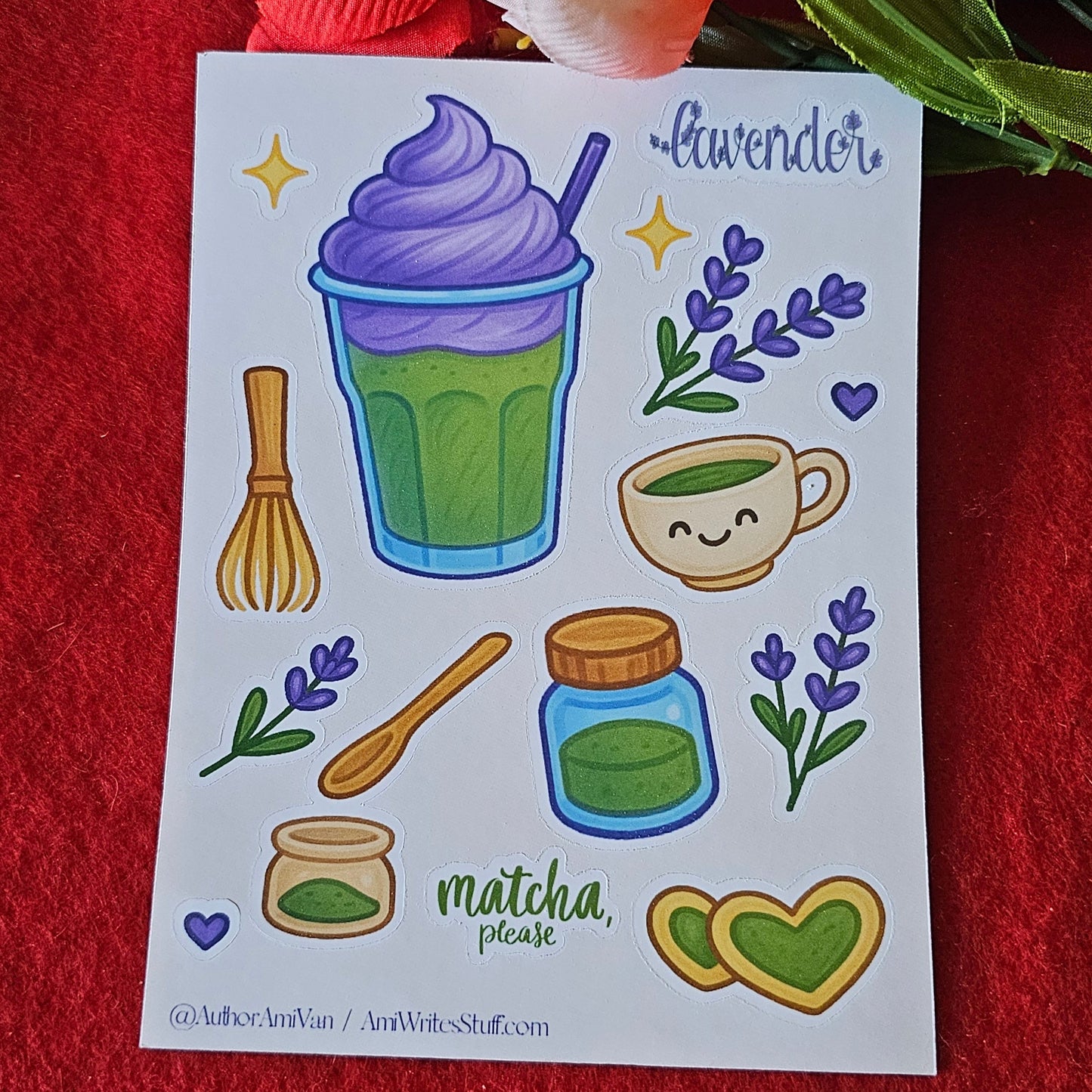Lavender Matcha Sticker Sheet