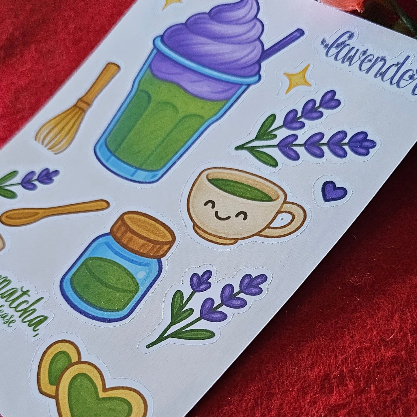 Lavender Matcha Sticker Sheet