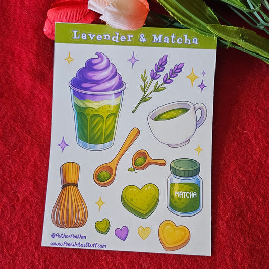Lavender Matcha Sticker Sheet