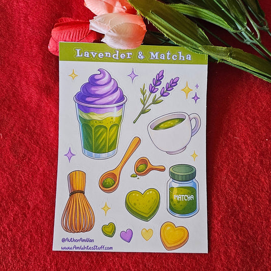 Lavender Matcha Sticker Sheet