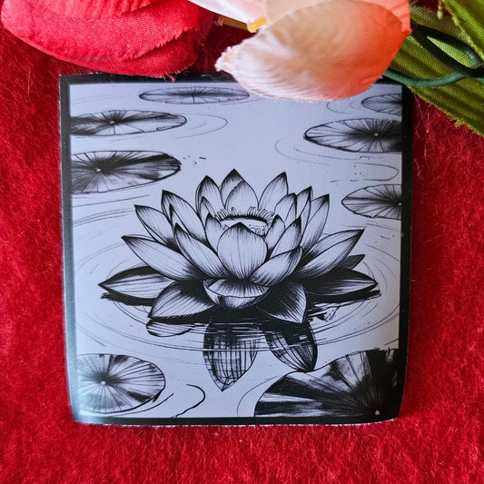 Hand-drawn Lotus Clear Vinyl Sticker