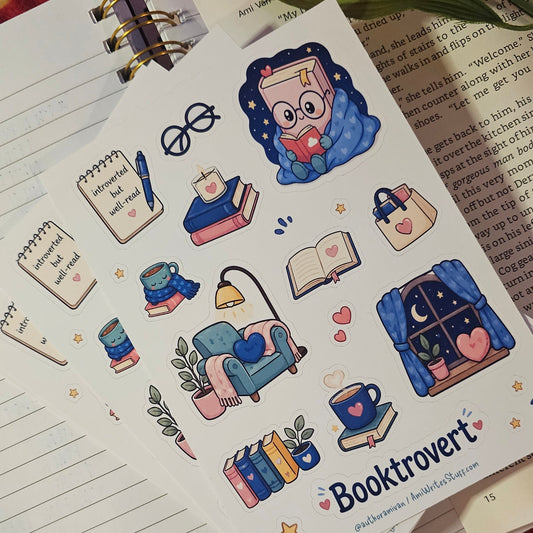 Bookie Booktrovert Sticker Sheet