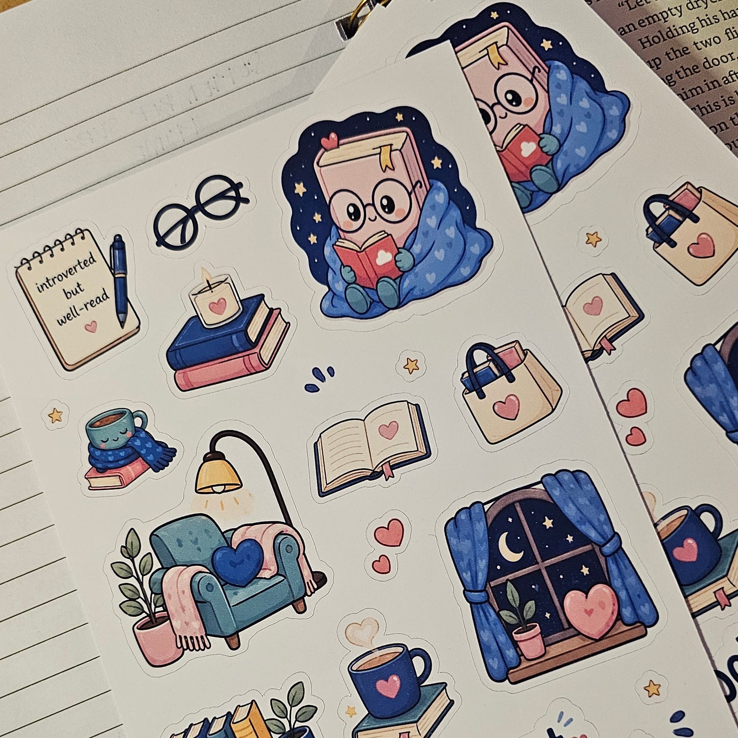 Bookie Booktrovert Sticker Sheet