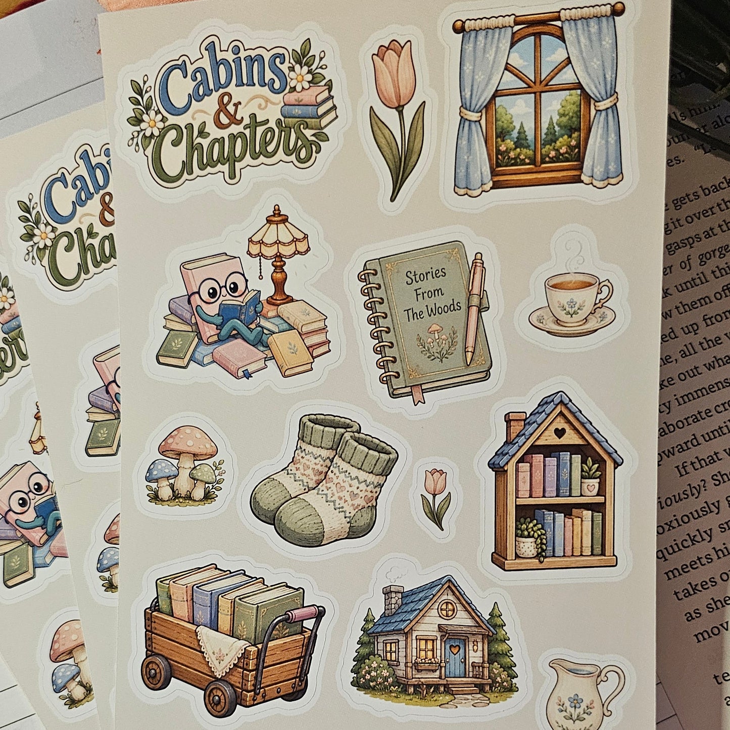 Bookie's Cabins & Chapters Sticker Sheet