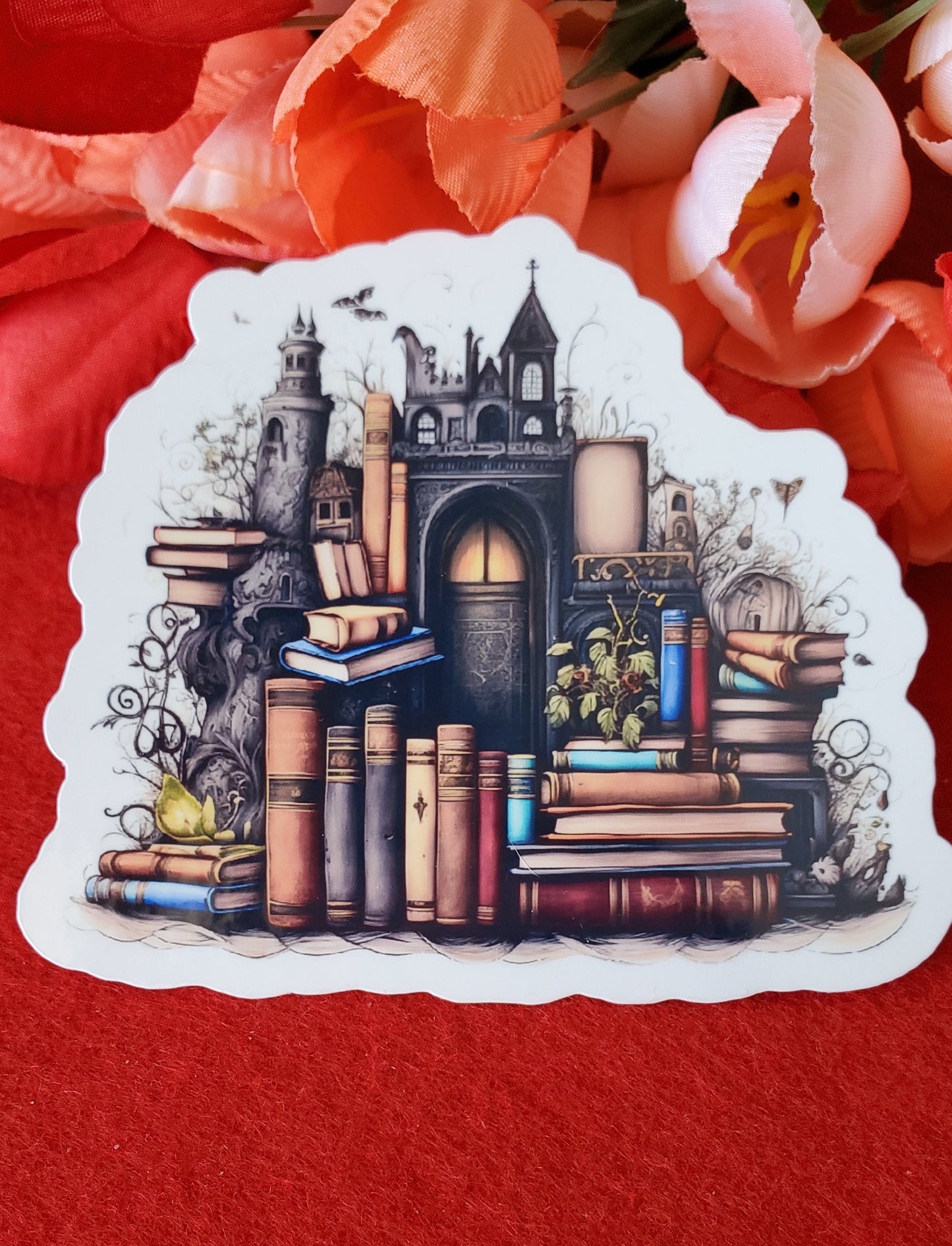 Dark Books in Dream Castles Vinyl Sticker