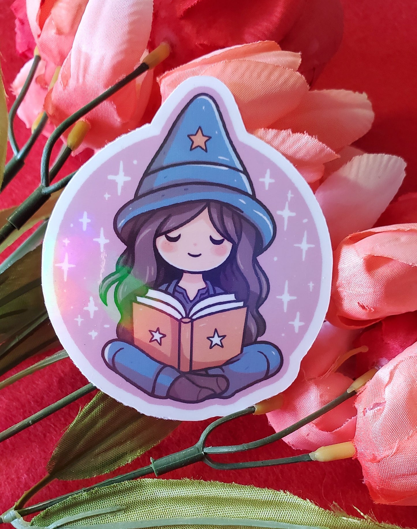 Reading Witchling Iridescent Vinyl Sticker