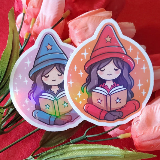 Reading Witchling Iridescent Vinyl Sticker