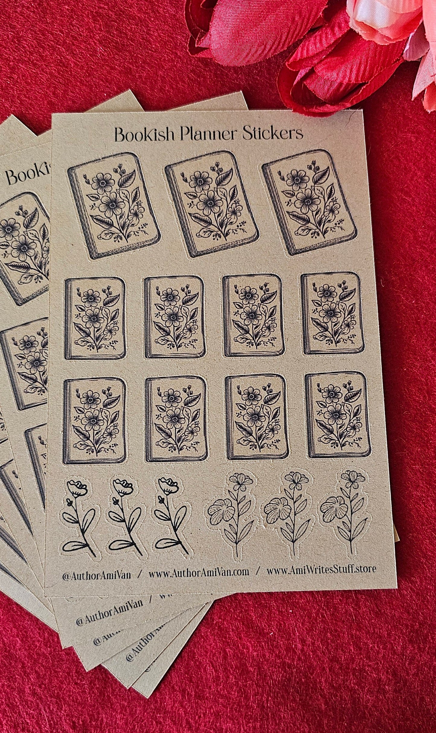 Bookish Planner Sticker Sheet, Floral