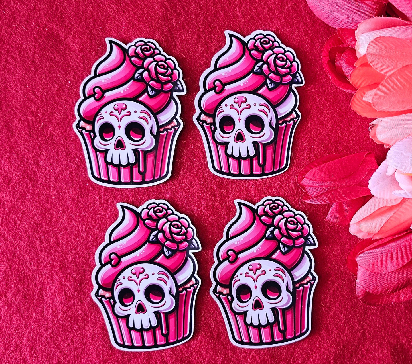 Skull Cupcake Vinyl Sticker