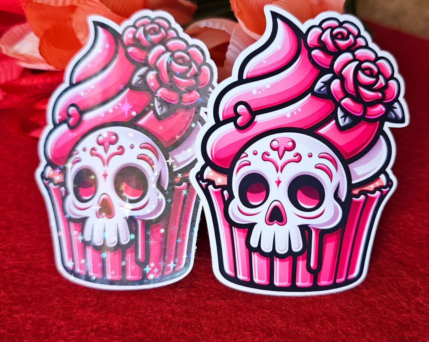 Skull Cupcake Vinyl Sticker