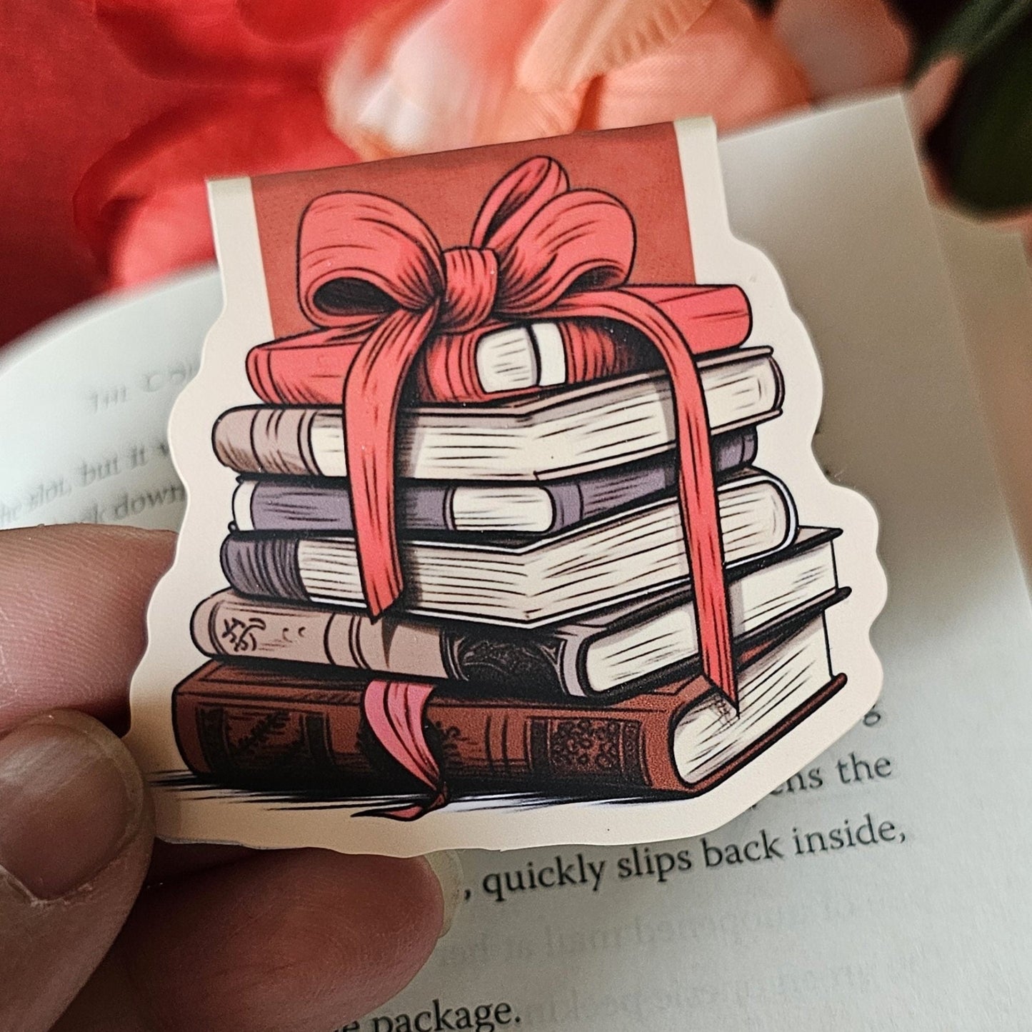 Vintage Bookstack Magnetic Bookmark