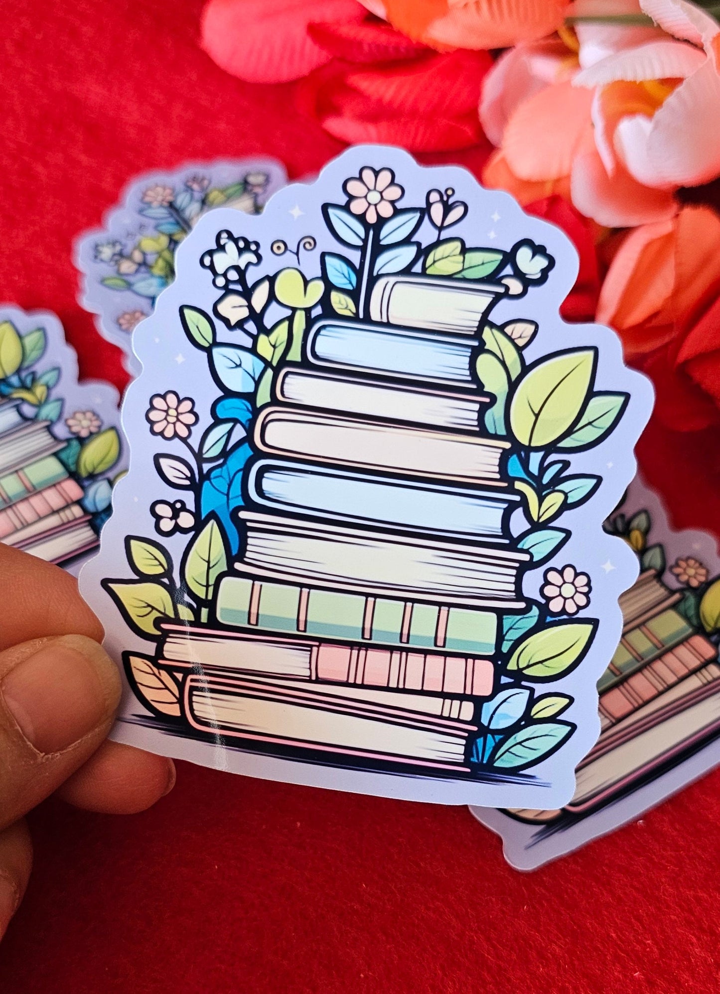 Dusk or Dawn Spring Bookstack Vinyl Sticker