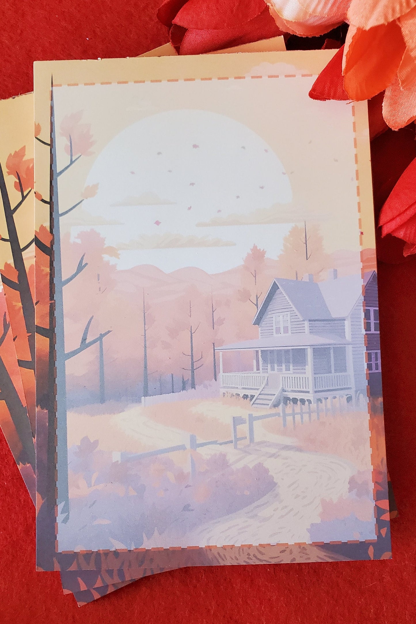 Handmade Fall Cottage Tear Away Notepad