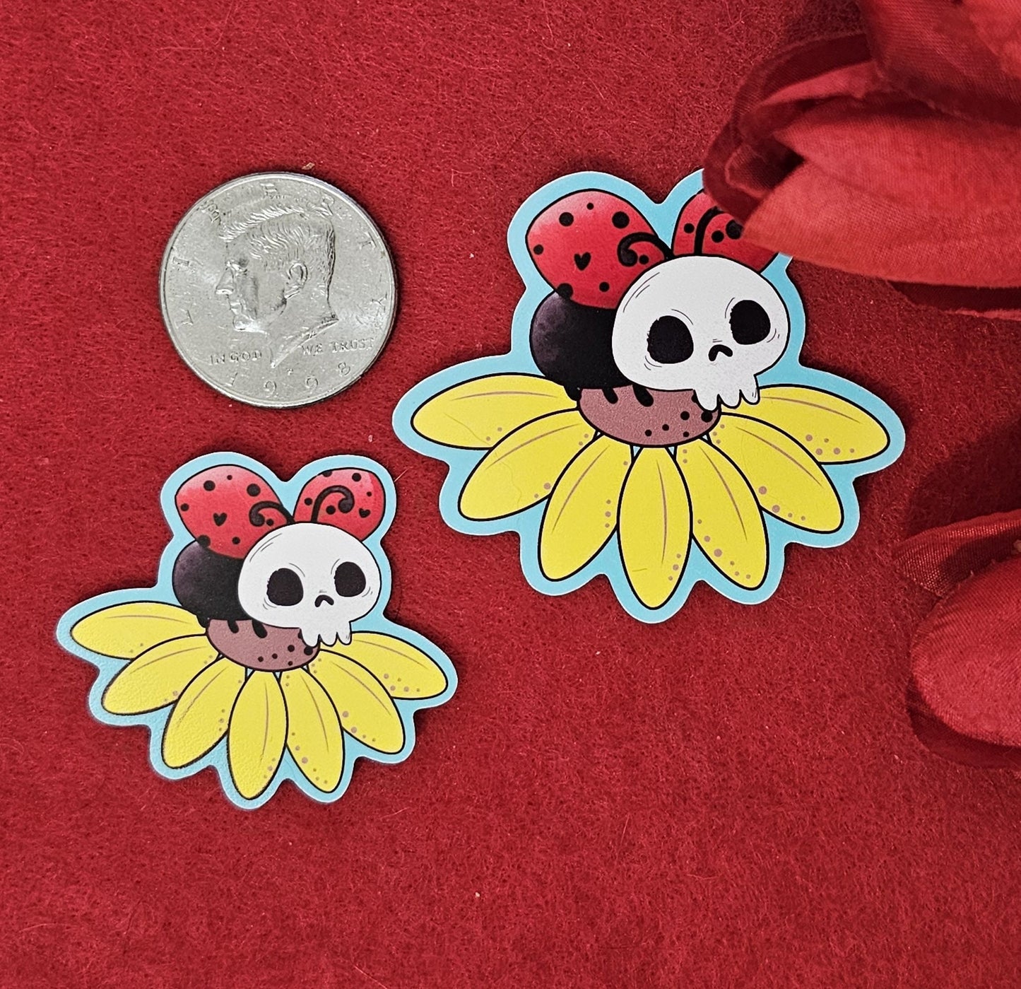 Killer Lady Bug Vinyl Sticker, Mini Murder Lady Vinyl Sticker