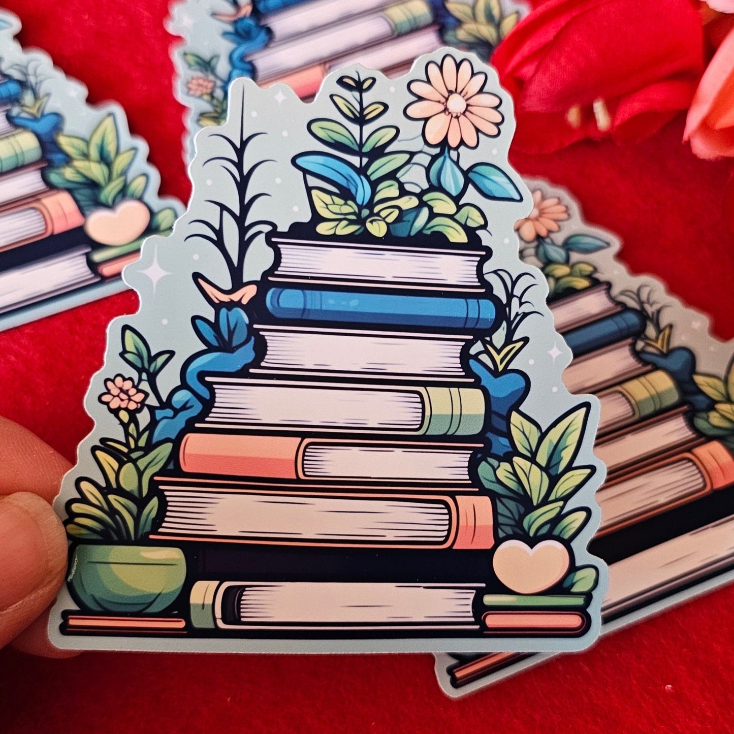 Dusk or Dawn Spring Bookstack Vinyl Sticker