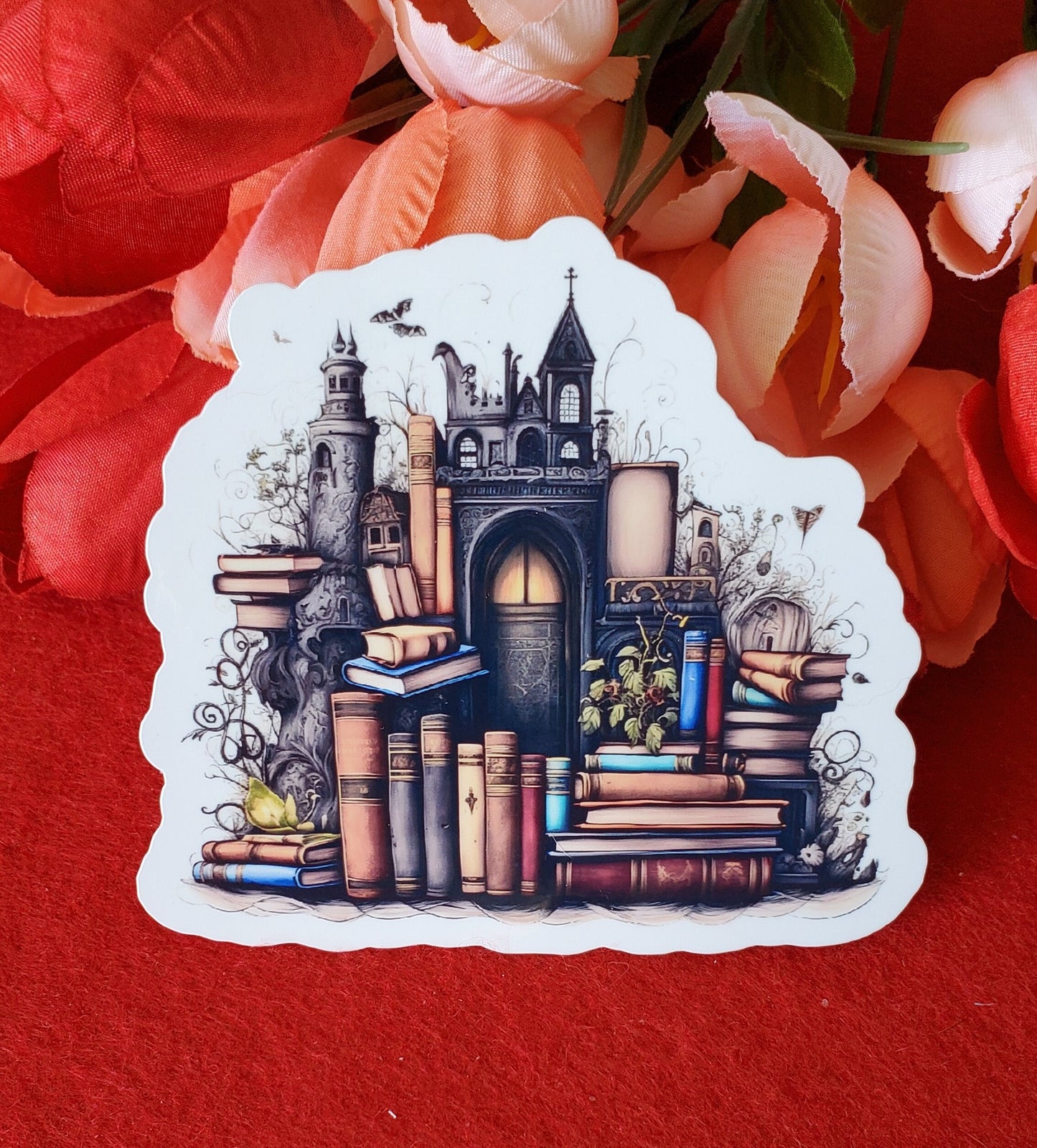 Dark Books in Dream Castles Vinyl Sticker