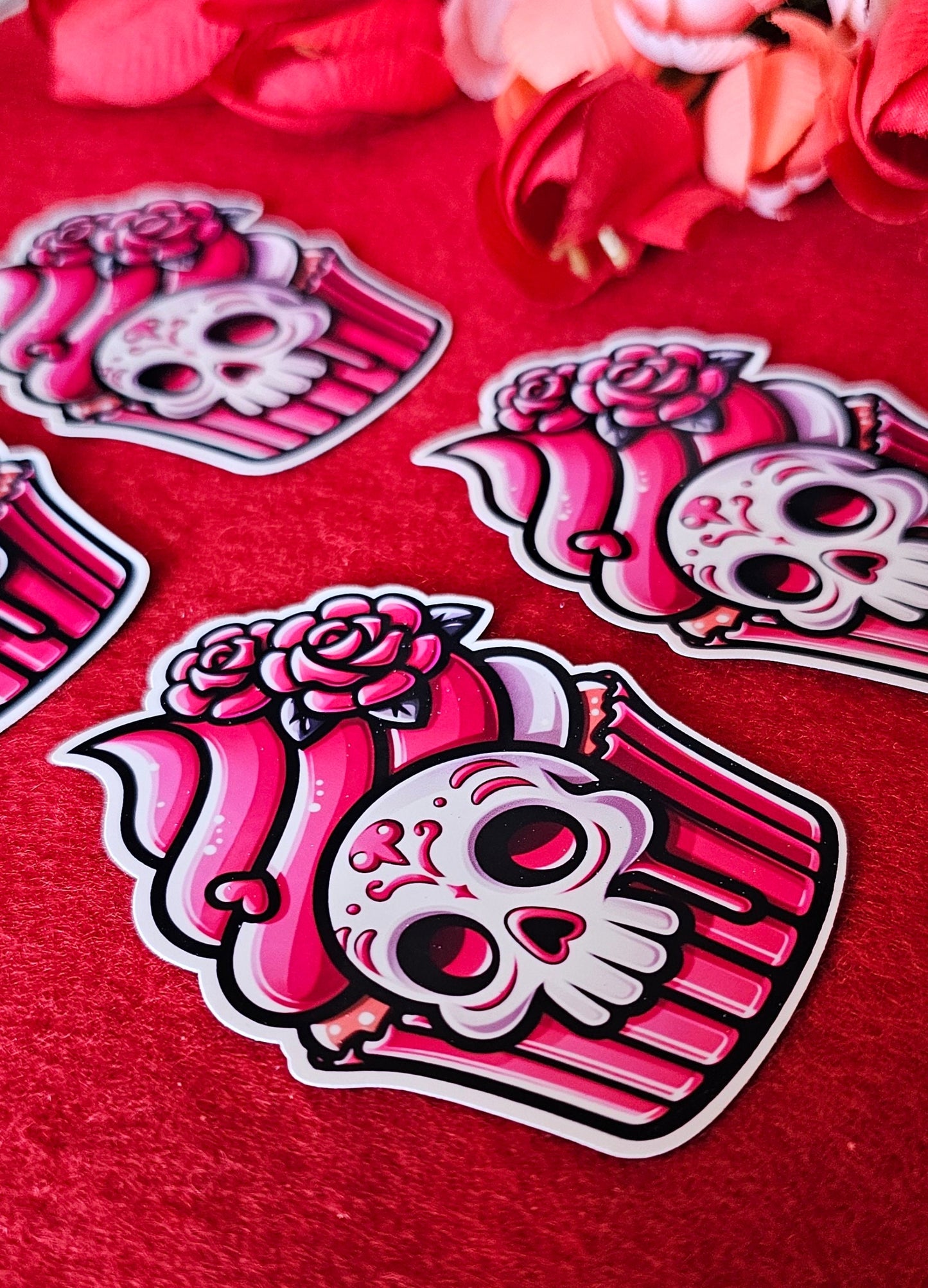 Skull Cupcake Vinyl Sticker