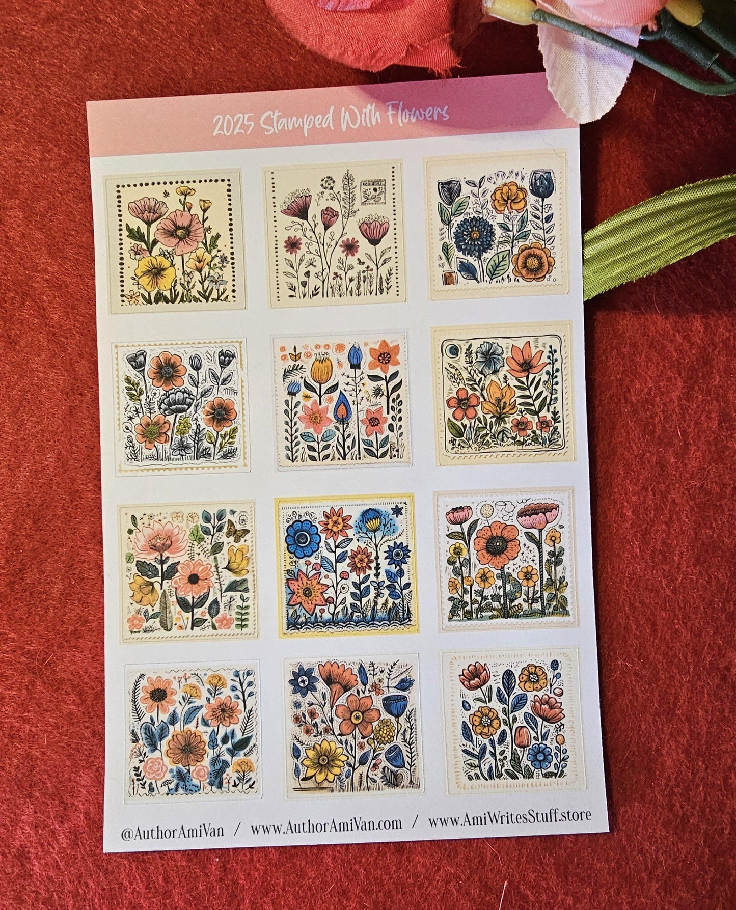 2025 Stamped With Flowers Sticker Sheet Set