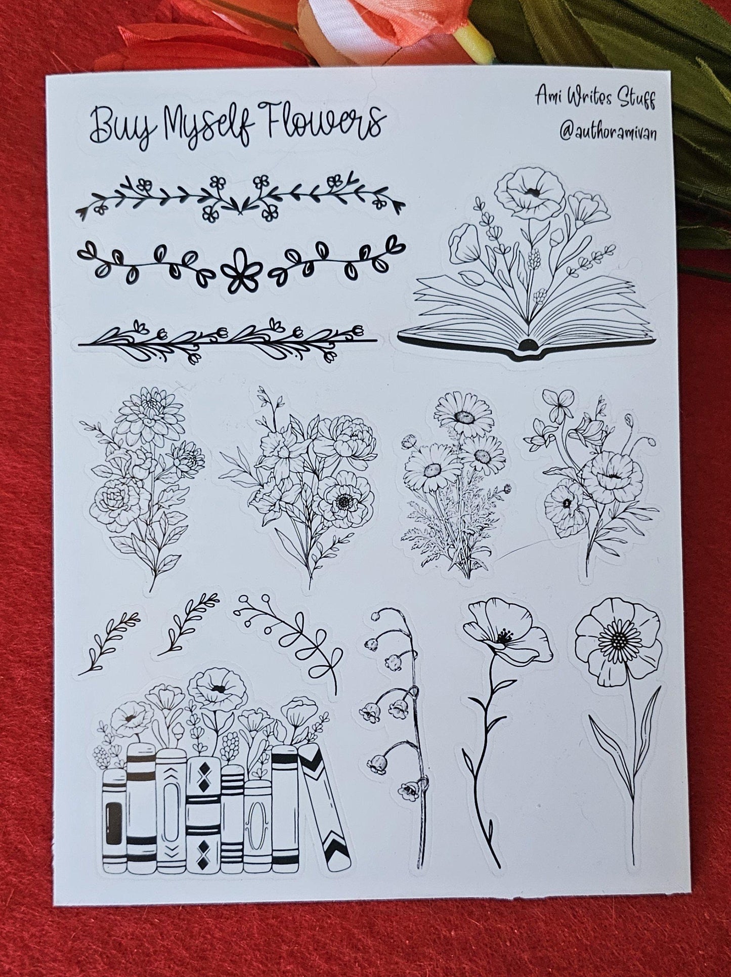 Buy Myself Flowers Planner Sticker Sheet