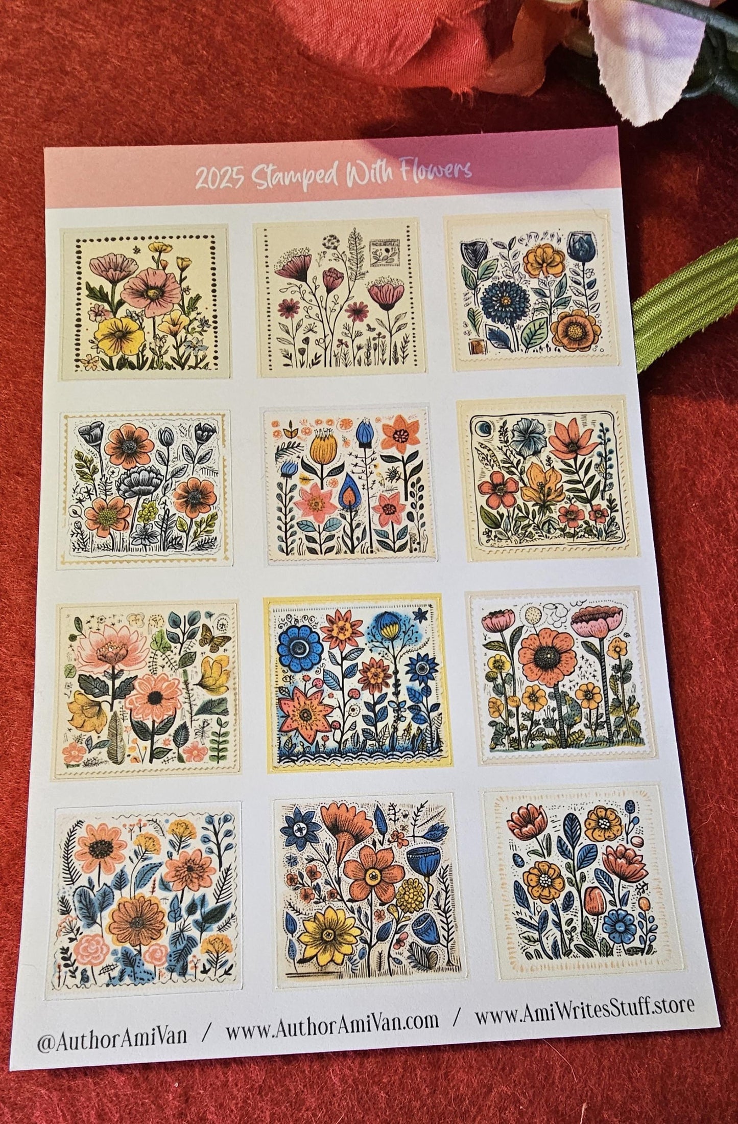 2025 Stamped With Flowers Sticker Sheet Set