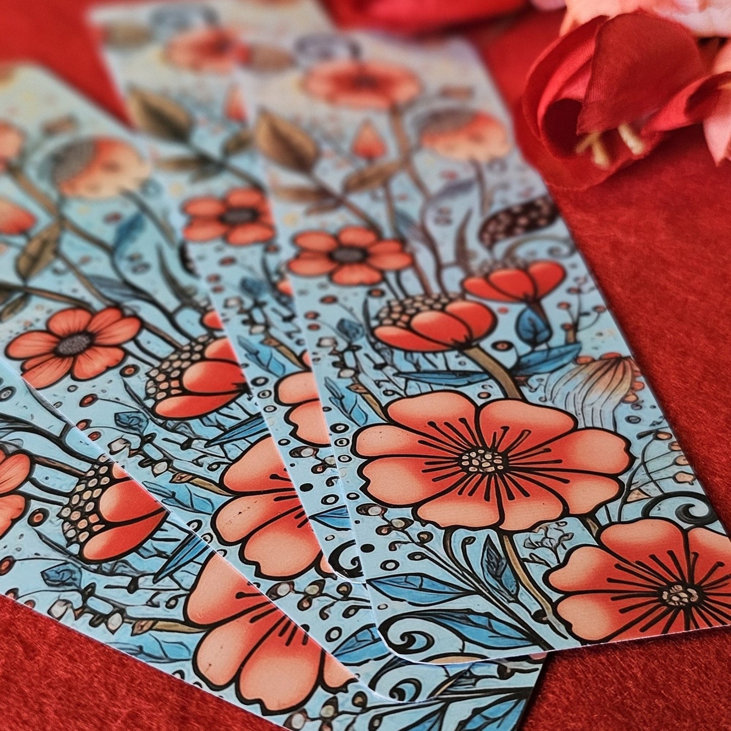 Spring Flowers Laminated Bookmark