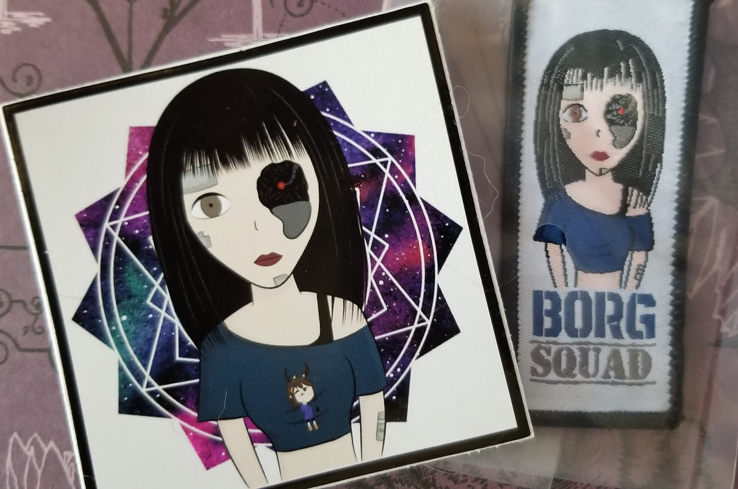 Borg Girl Vinyl Sticker & Patch Set