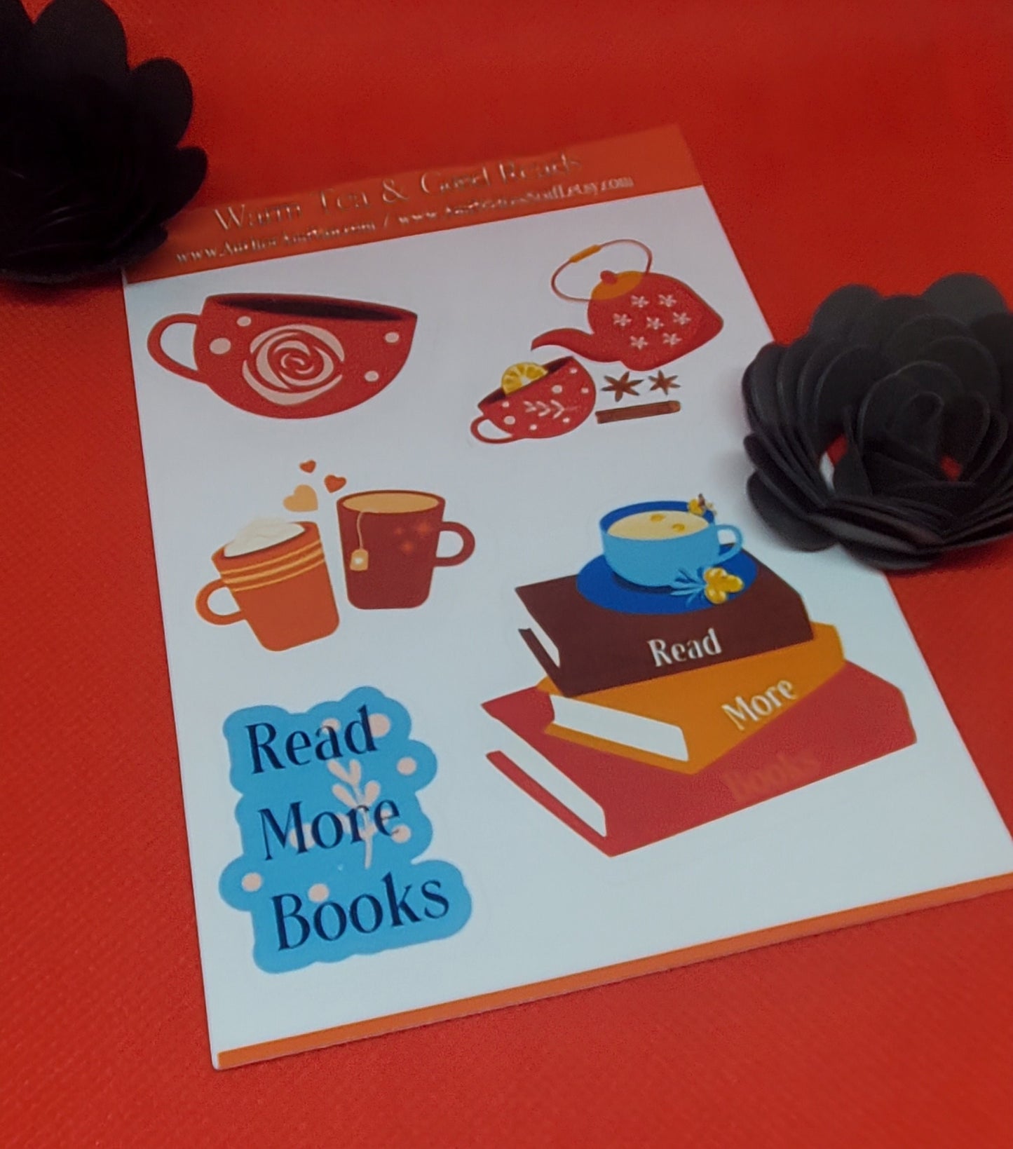 Warm Tea and Good Reads Sticker Sheet