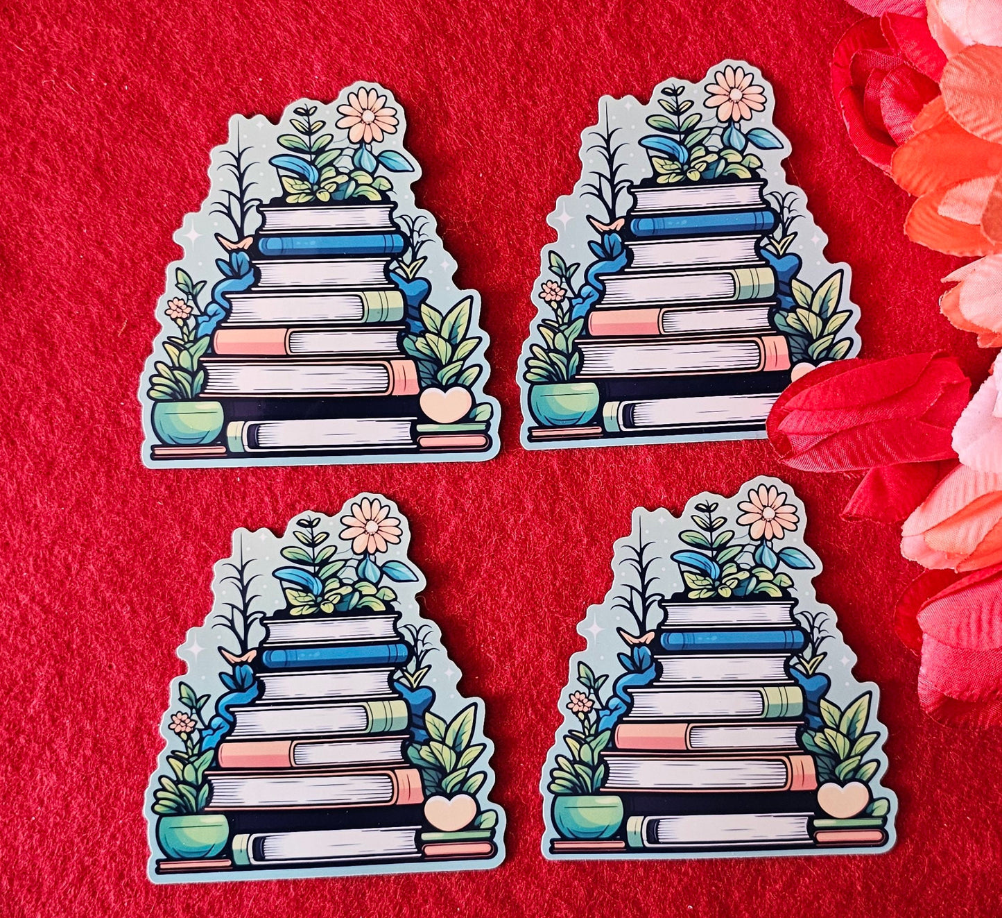 Dusk or Dawn Spring Bookstack Vinyl Sticker