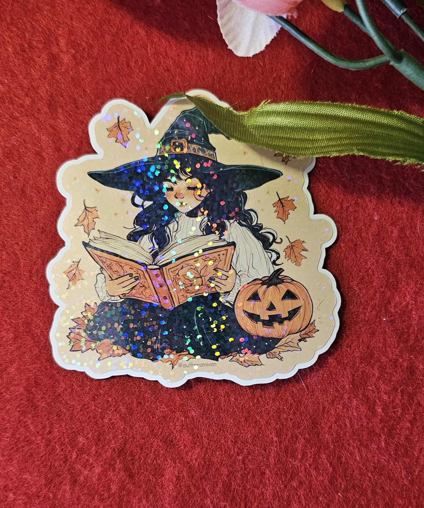 Reading Witch Vinyl Sticker