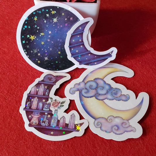 Moonlight Starry Holographic Vinyl Sticker Pack