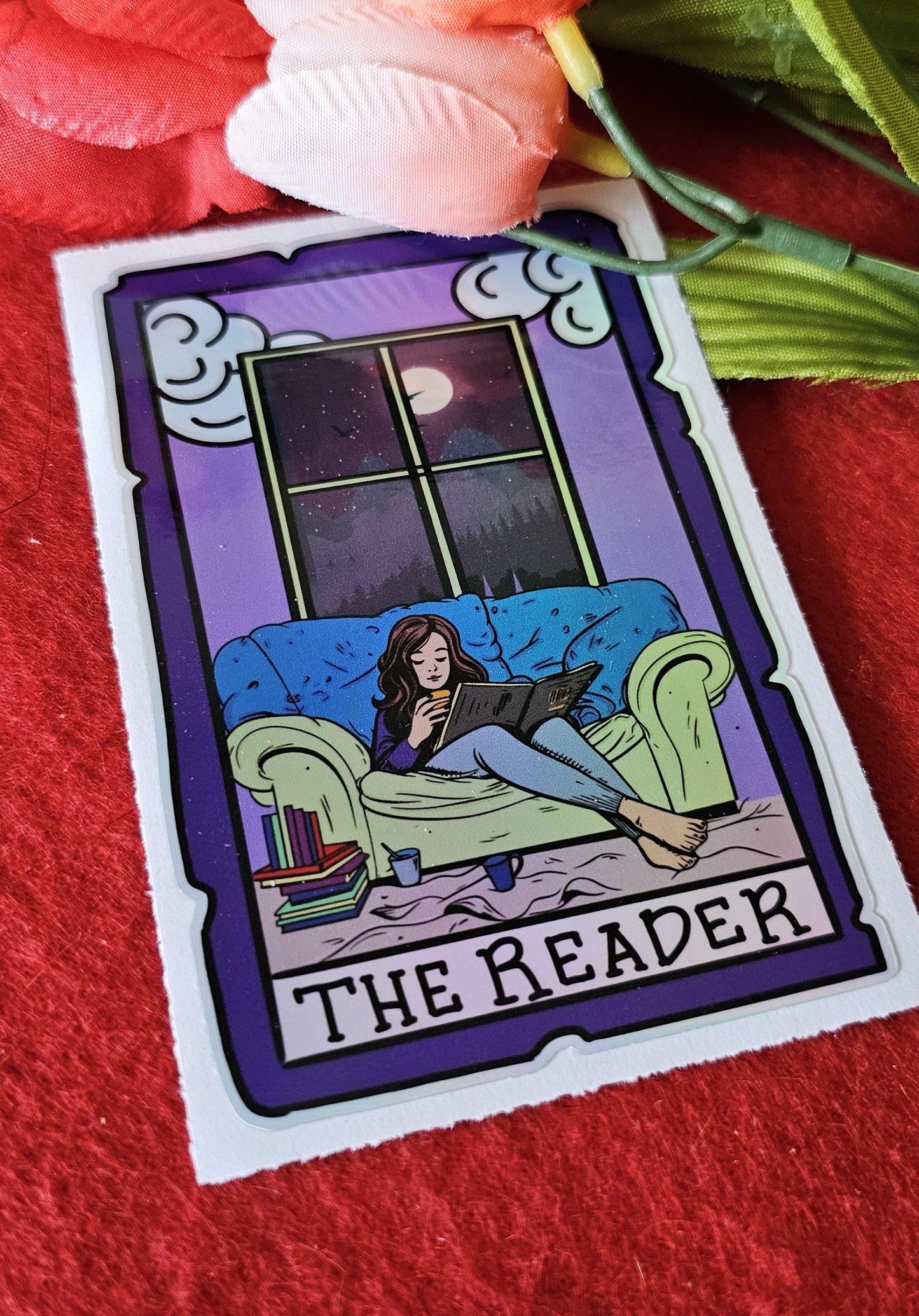 The Reader Holographic Sticker, Tarot Sticker