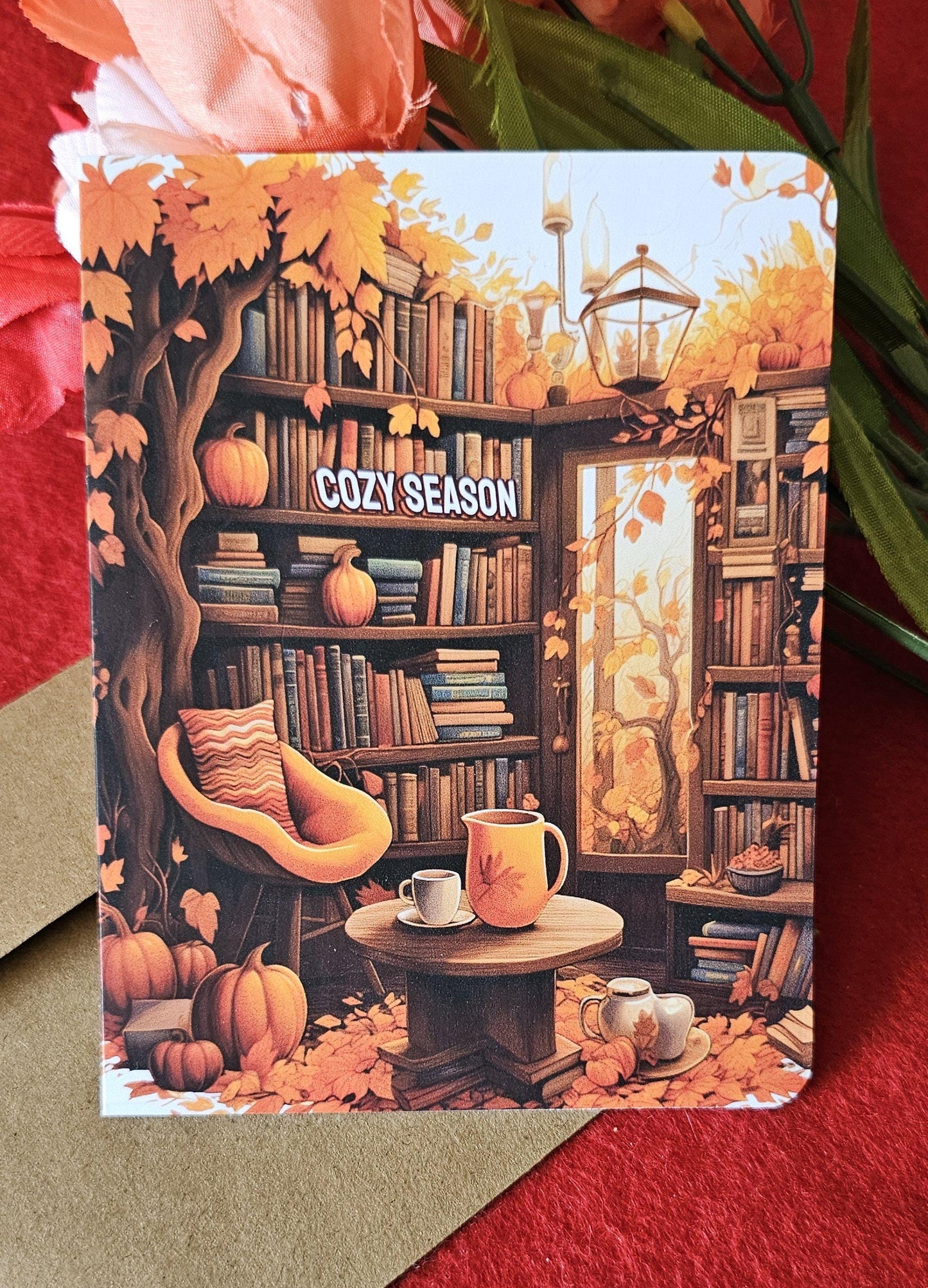 Cozy Season Greetings Card, Fall Season Card