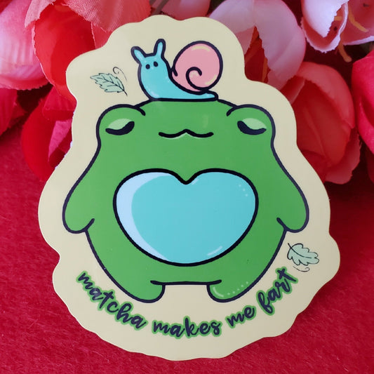 Matcha Makes Me Fart Vinyl Sticker