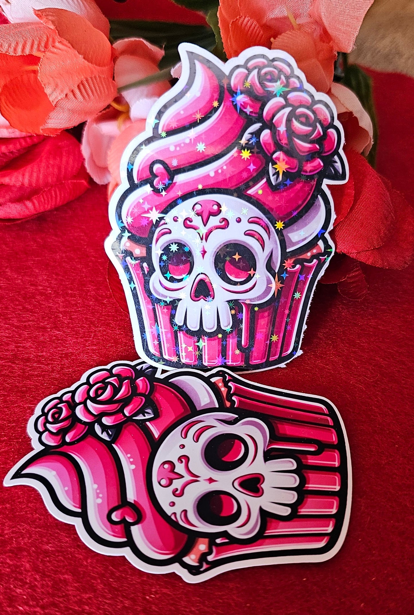 Skull Cupcake Vinyl Sticker